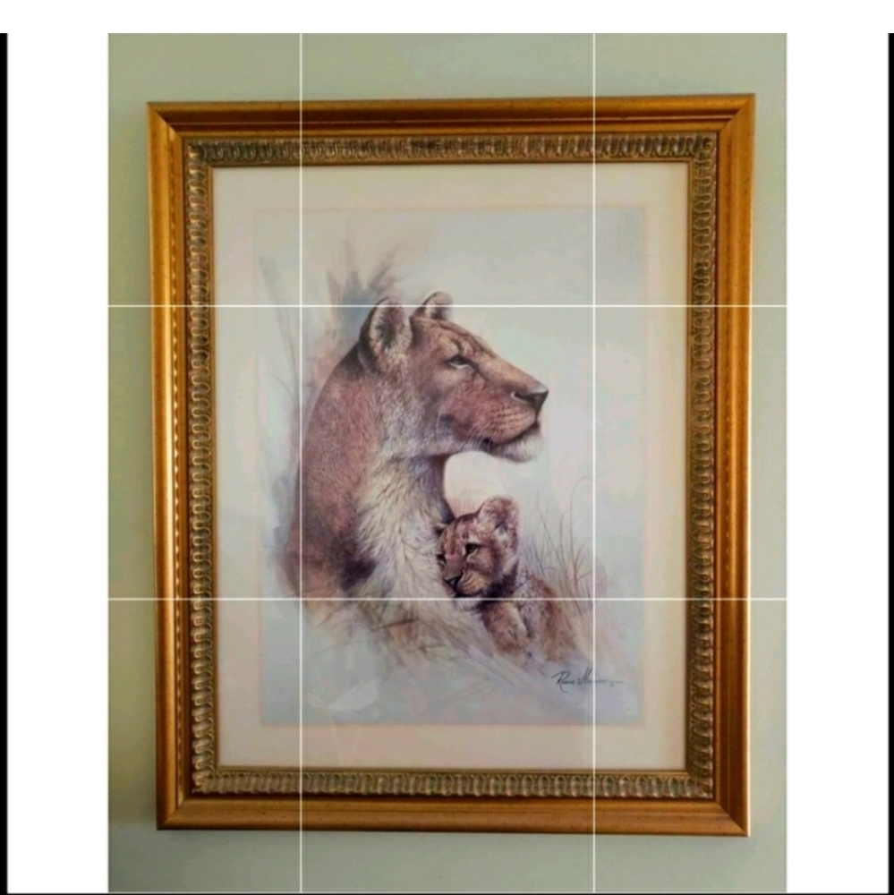 Ruane Manning Lion and Cub Art Print